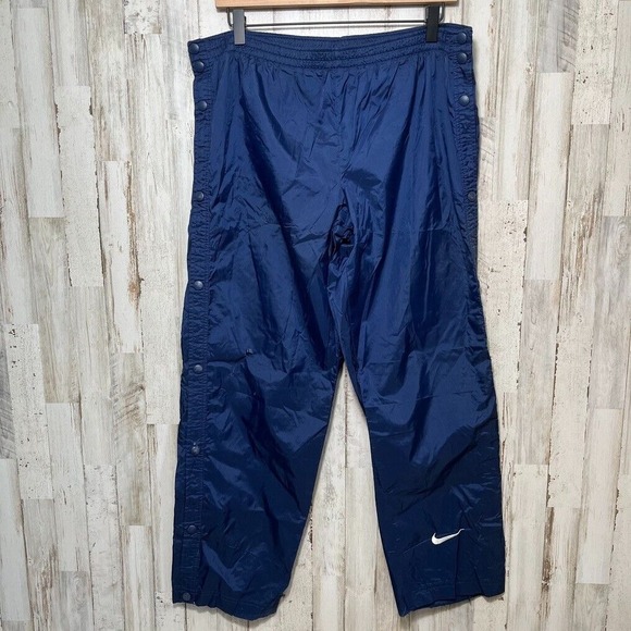 Nike Other - Vintage Y2K Nike Navy Blue Button Breakaway Tear Away Windbreaker‎ Pants Mens L